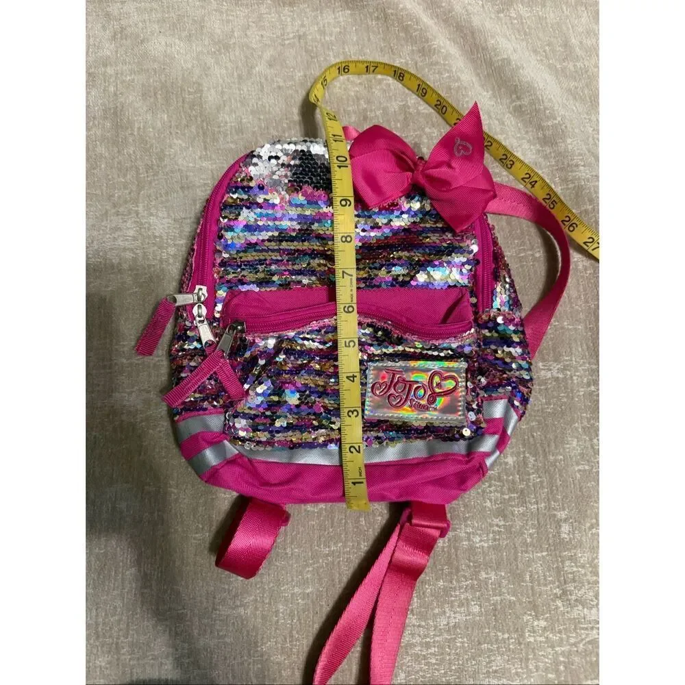 Jojo Siwa Kids Bow Reversible Rainbow Sequin Mini Backpack Pink Multicolor Small